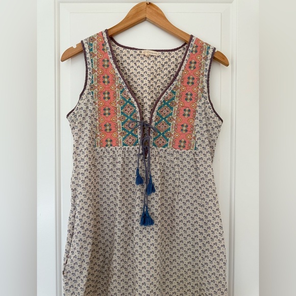 House of Harlow Boho Floral Tassel Midi Dress | Cottagecore Resort Wear Small - Picture 3 of 7